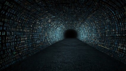 Tunnel made of binary code.