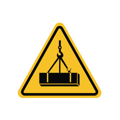 Yellow triangle signboard fall over warning. Suitable for posters and web icons