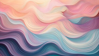 Obraz premium Abstract ripples in pastel-toned gradient hues