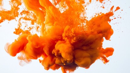 Orange Ink Exploding in Water, Abstract, Swirling, Dye ,ink ,abstract ,swirling