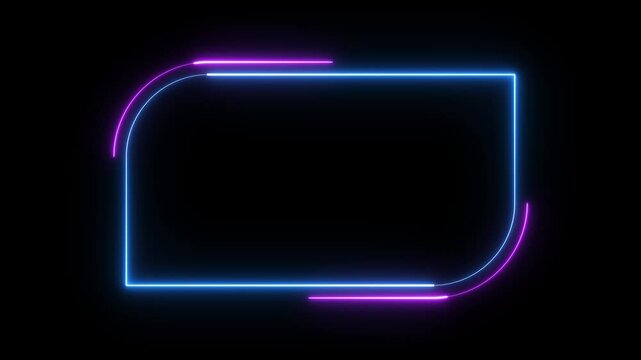 neon border frame animated background rotating neon frame electric blue pink purple neon lights border box 4k looping