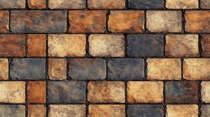 Obraz premium Brown sidewalk paver pattern