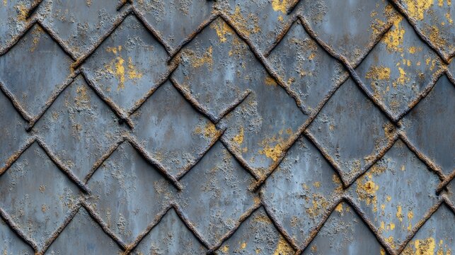 The weathered metal mesh