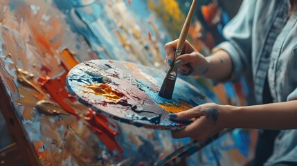 Fototapeta premium Painter s Palette Filled with Curiosity and