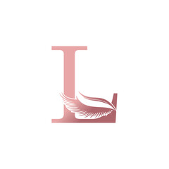 Eyelash logo design icon with letter concept A-Z