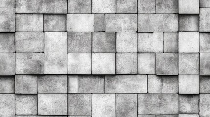 Gray block bricks pattern texture vintage style for design Seamless concrete block wall background and texture
