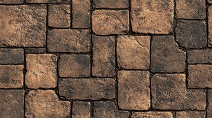 Fototapeta premium Brown sidewalk paver pattern
