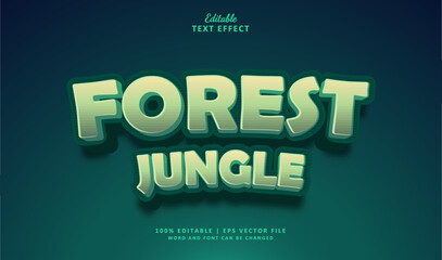 Forest jungle editable text effect styl3 3d cartoon