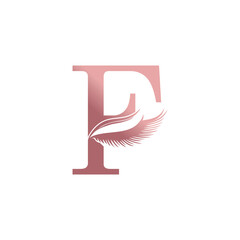 Eyelash logo design icon with letter concept A-Z