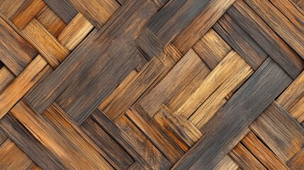 Bamboo textured wooden wall background featuring seamless diagonal patterns