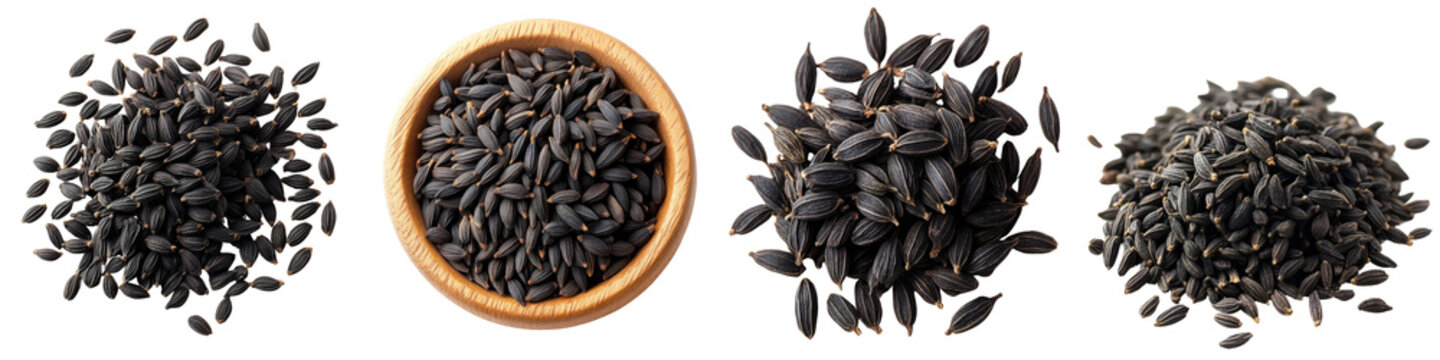 Black cumin - Earthy and nutty adds depth to dishes Isolated on Clear White Background Highly Detailed 