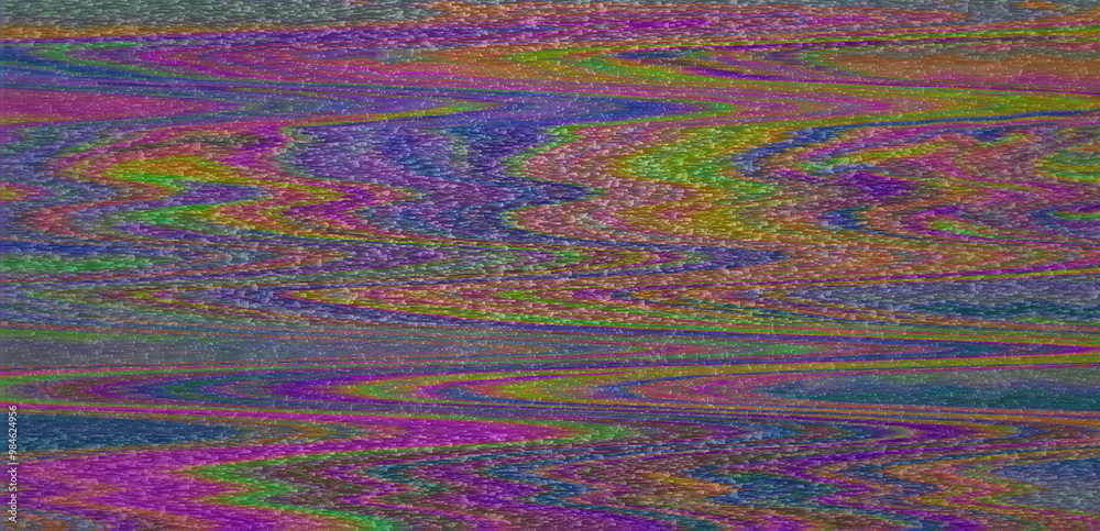 Leinwandbilder digital representation of a television screen with static interference, displaying glitchy colored l