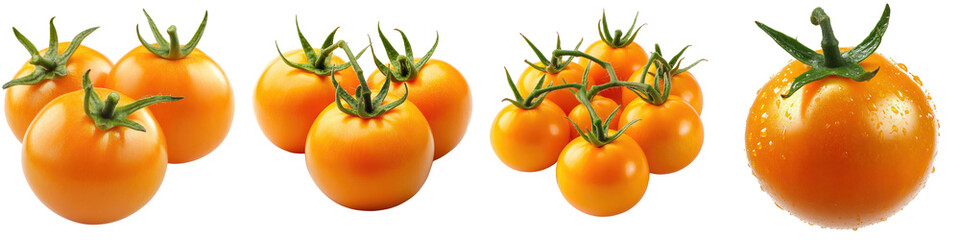 a staple in many dishes Orange Tomatoes - Sweet and slightly tangy Isolated on Clear White Background Highly Detailed 