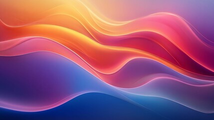 Abstract Background with Flowing, Multicolored, and Glowing Waves