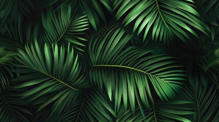 Tropical palm leaf against a dark backdrop
