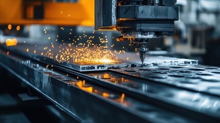 Sparks Fly in Metal Fabrication Workshop