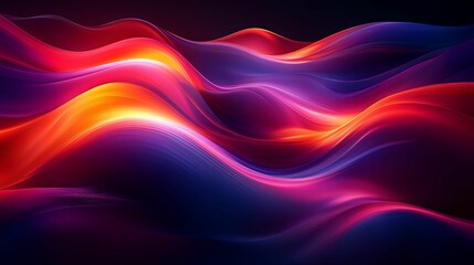 Abstract Swirling Waves of Red, Orange, Pink, and Blue