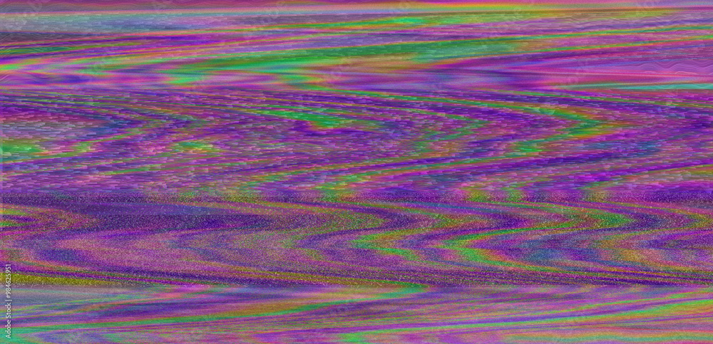 Poster Digital glitch or a distorted video signal with sharp angles and jagged lines.