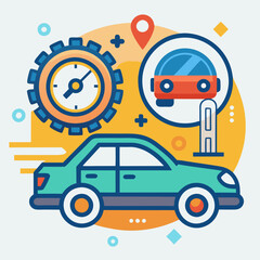 Naklejka premium illustration of a car