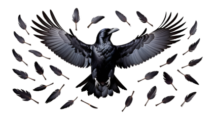  white background drawn flying raven bird raven logotype silhouette emblem wing black feather illustration flying white background drawing symbol animal drawn nature crow dark design gothic graphic