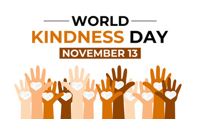 World Kindness Day Vector Illustration on November 13. Hand with Earth and Love for Charitable Assistance Banner, poster and background design template. eps 10.