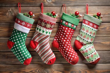 christmas socks hanging on a clothesline