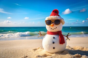 snowman on the beach