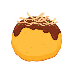 Takoyaki vector. Takoyaki on white background. Takoyaki isolated.