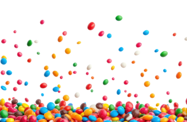 PNG Colorful candy pieces falling joyfully