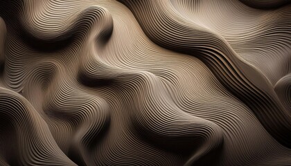Naklejka premium Monochromatic Waves of Contoured Lines: Abstract Flow of Rippling Curves in Layered Black and White Pattern, Evoking Movement and Depth with Intricate Textures and Organic, Undulating Shapes