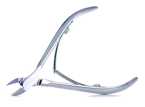 Metal manicure nipper on a white background isolation