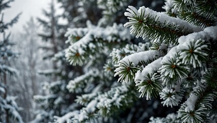 Snow-covered fir trees, perfect winter wallpaper.