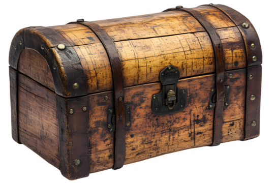 a wooden chest with a lock.
