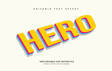 Hero editable text effect template