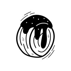 Hand Drawn Cromboloni Illustration. Doodle Vector. Isolated on White Background - EPS 10 Vector