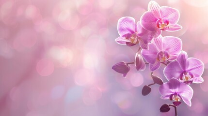 Pink Orchids with Blurry Background