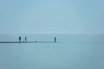 Naklejka premium Hengsha Island, Chongming District, Shanghai - Sunset at sea