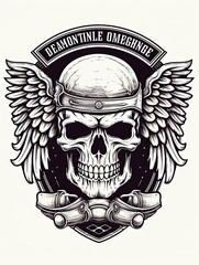 Skull with Wings, Helmet, and Mechanical Arms