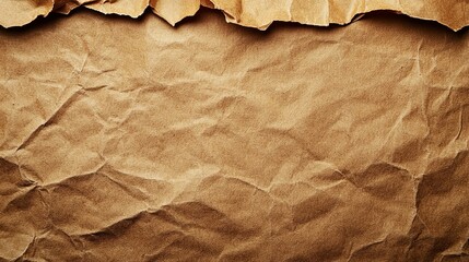 A Close-Up of a Wrinkled, Brown Paper Texture
