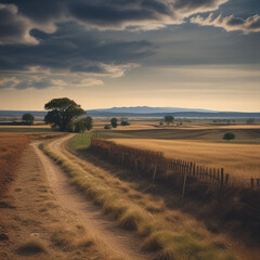 Fototapeta premium sunset over the field