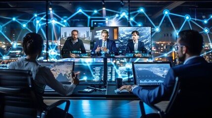 Global Team Collaborating with Cloud Based Video Conferencing and Productivity Tools