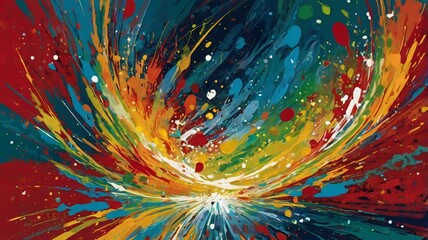 abstract Christmas wallpaper using bold colors, energetic brushstrokes, and expressive forms to convey the joy and excitement of the holiday season, perfect for Christmas