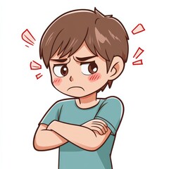 This vector-style illustration depicts a person scratching their arm due to itchy skin, showcasing an irritated facial expression and red marks on the skin