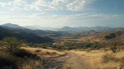 Mexican landscape with a winding road
