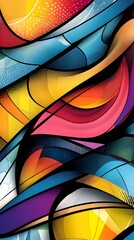Fototapeta premium Colorful Geometric Shapes, Abstract, Texture, Pattern Background, Wallpaper, Cover and Screen for Smartphone, PC, Laptop, 9:16 and 16:9 Format