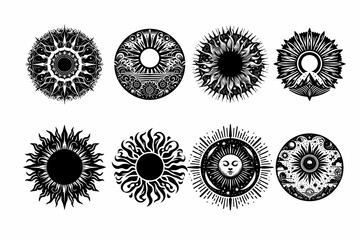 sun vector silhouette