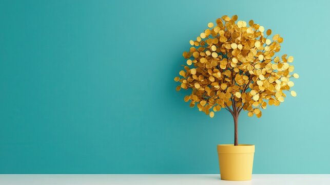 A family tree with gold coins as leaves, representing planned generational wealth