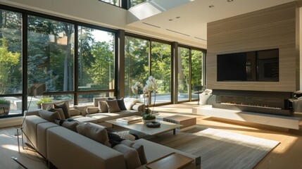 Obraz premium Modern Living Room with a View