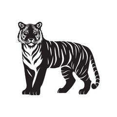 Obraz premium vector of black silhouette of tiger