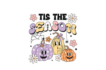 Tis the season coffee, Retro Halloween Sublimation T shirt design